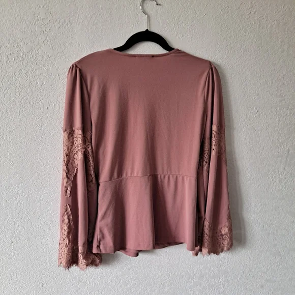Adrianna Papell Mauve Wrap Blouse - Picture 6 of 6